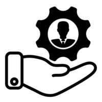 human resource management icon in black color vector