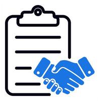 agreement icon in blue color vector
