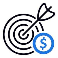 business target icon in blue color vector