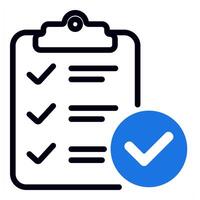 checklist icon in blue color vector