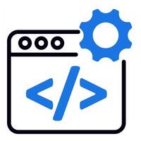 web development icon in blue color vector