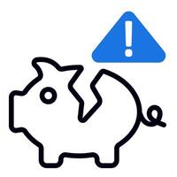 bankruptcy icon in blue color vector