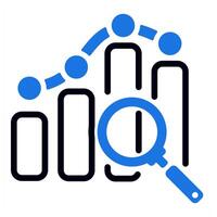 marketing research icon in blue color vector