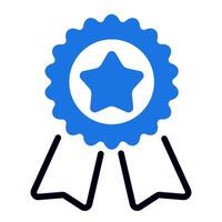badge icon in blue color vector