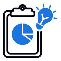 creative report icon in blue color vector