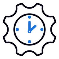 time setting icon in blue color vector
