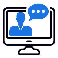 online consultation icon in blue color vector