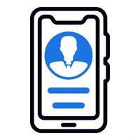 employee profile icon in blue color vector