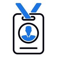 employee identity card icon in blue color vector