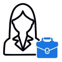 executive icon in blue color vector