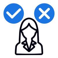 decision making confusion icon in blue color vector