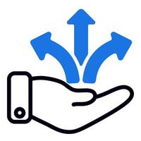 business direction icon in blue color vector