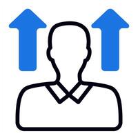 career vision icon in blue color vector