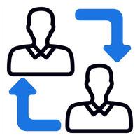 employee change icon in blue color vector