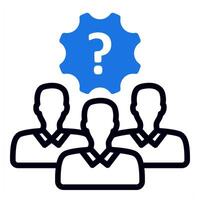 problem solving team icon in blue color vector