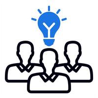 teamwork solution icon in blue color vector