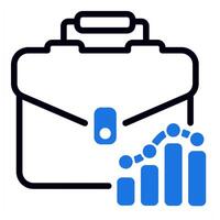 business analysis icon in blue color vector