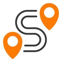 destination icon in orange color vector