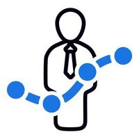 performance level icon in blue color vector