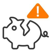 bankruptcy icon in orange color vector