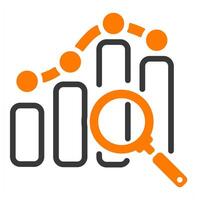 marketing research icon in orange color vector