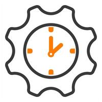 time setting icon in orange color vector
