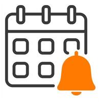 reminder icon in orange color vector