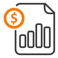 cost statement icon in orange color vector