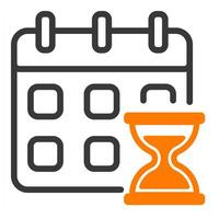 schedule plan icon in orange color vector