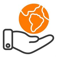global community icon in orange color vector