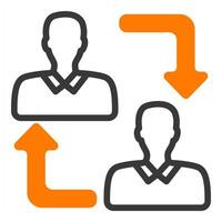 employee change icon in orange color vector