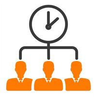 time sharing icon in orange color vector