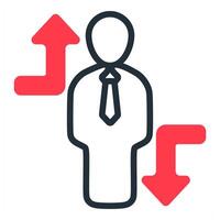 crisis overcome icon in red color vector