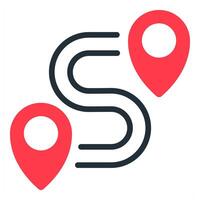 destination icon in red color vector