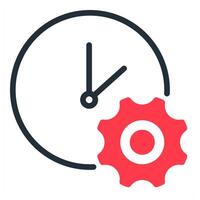 time management icon in red color vector