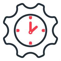 time setting icon in red color vector