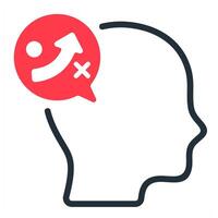 strategy planning icon in red color vector