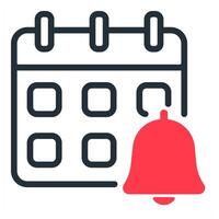 reminder icon in red color vector