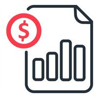 cost statement icon in red color vector