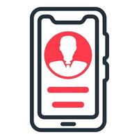 employee profile icon in red color vector