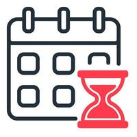 schedule plan icon in red color vector