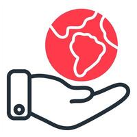 global community icon in red color vector