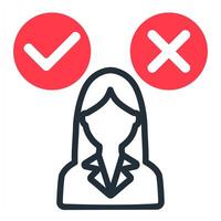 decision making confusion icon in red color vector