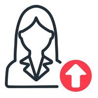 career up icon in red color vector