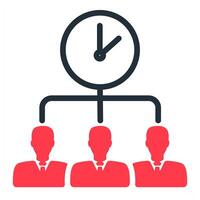 time sharing icon in red color vector