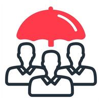 employee insurance icon in red color vector