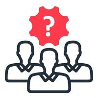 problem solving team icon in red color vector