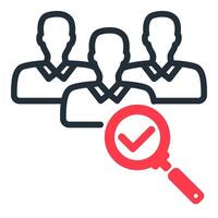 recruitment icon in red color vector