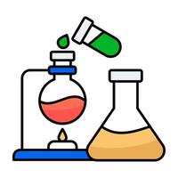A flat design icon of experiment vector