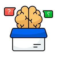 A colored design icon of think outside the box vector